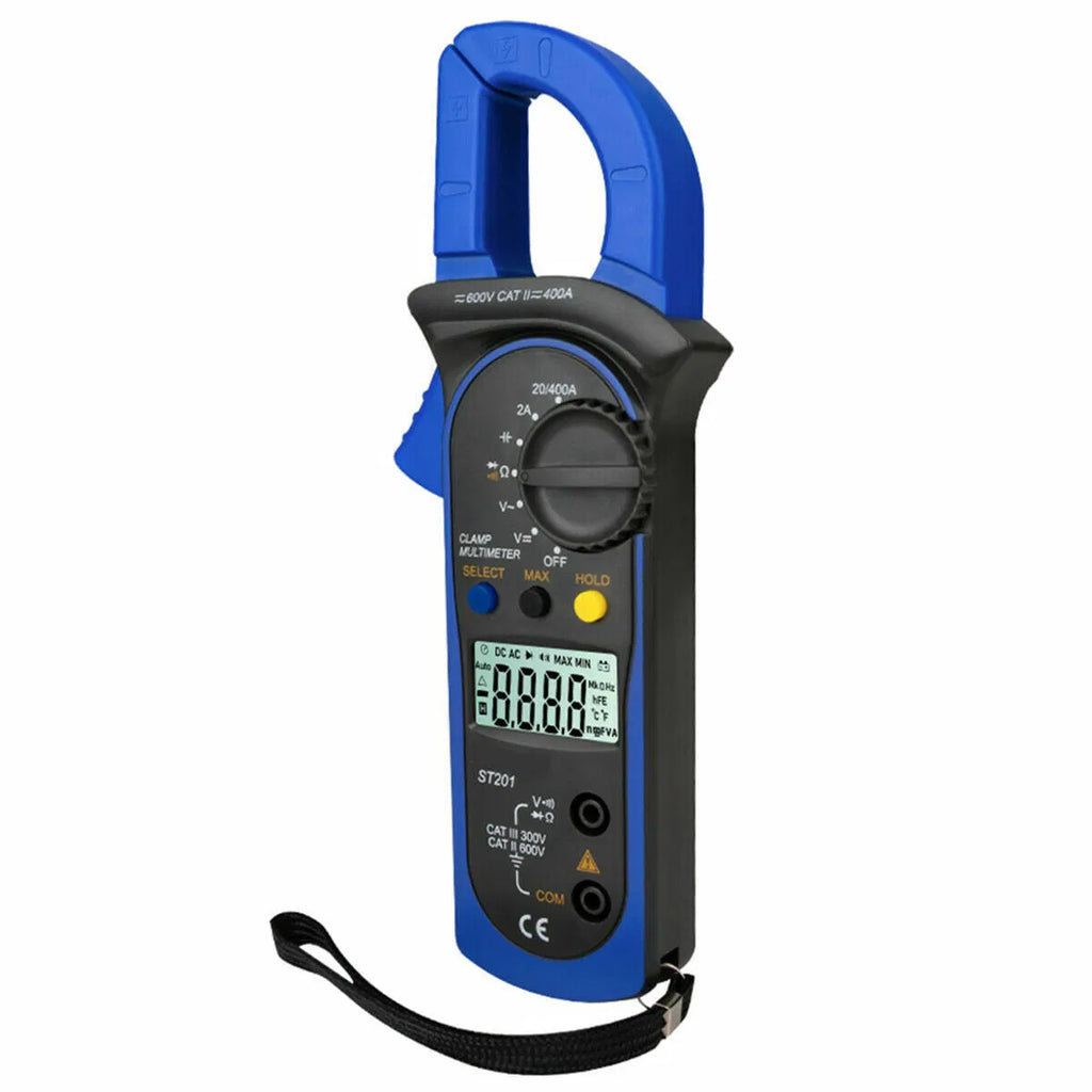 Clamp meter with test probes and carry pouch