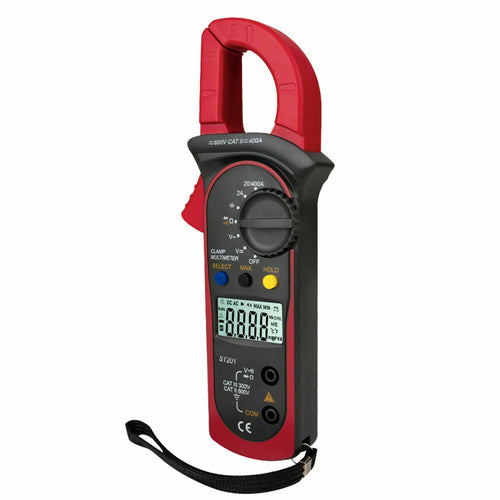 Digital clamp meter with auto-ranging LCD display