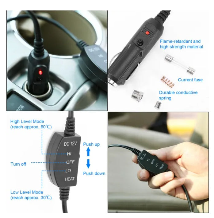 Heated seat cushion straps and backing
